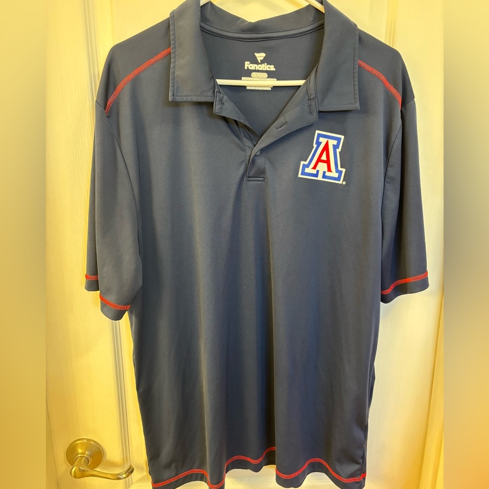 Men’s Size XL Fanatics Arizona Wildcats Blue Polo Shirt